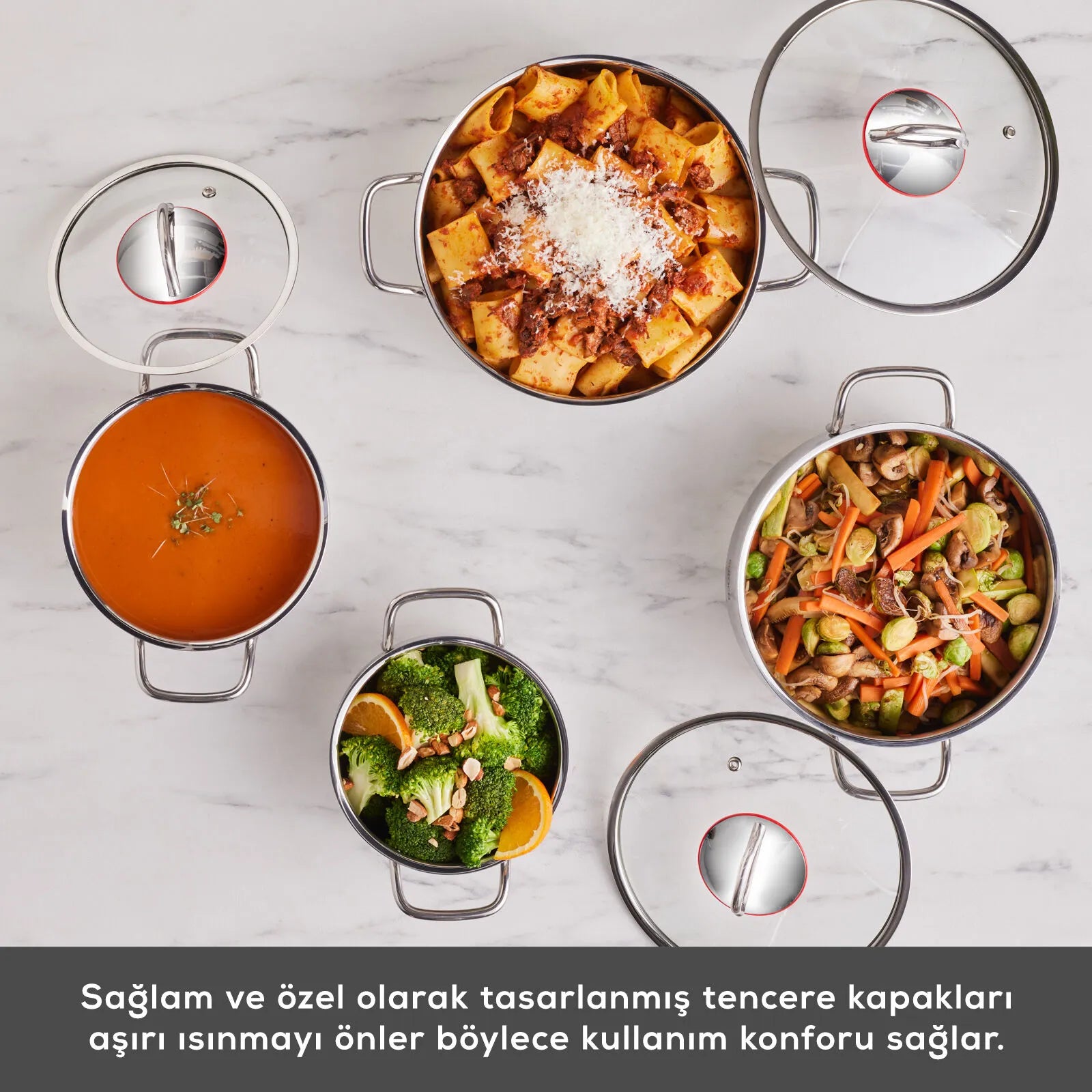 " Karaca Emirgan Induktion Kochtopfset aus Stahl, 8 Teilig "