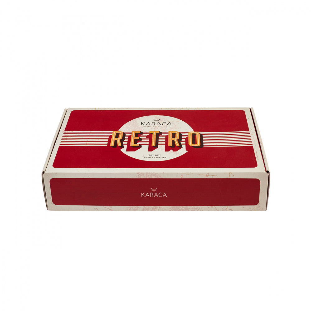 " Karaca Retro Beige Teeservice für 6 Personen "