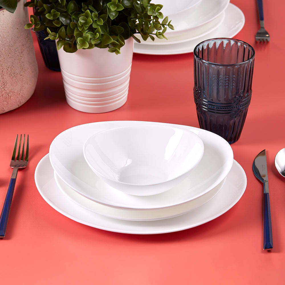 " Karaca White Pure Opal Glas Tafelservice 24-teilig für 6 Personen "