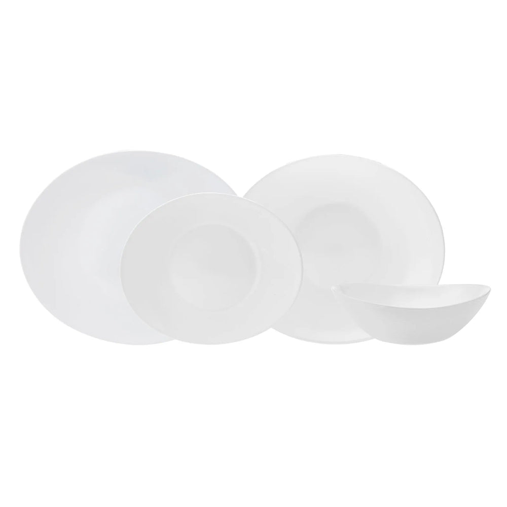 " Karaca White Pure Opal Glas Tafelservice 24-teilig für 6 Personen "