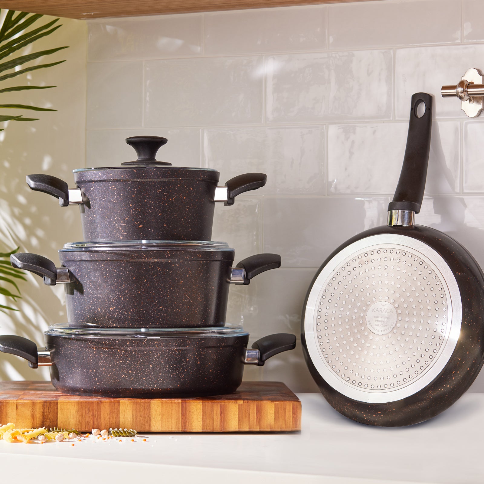 " Karaca Biogranit Black Gold 7-teiliges Topfset "