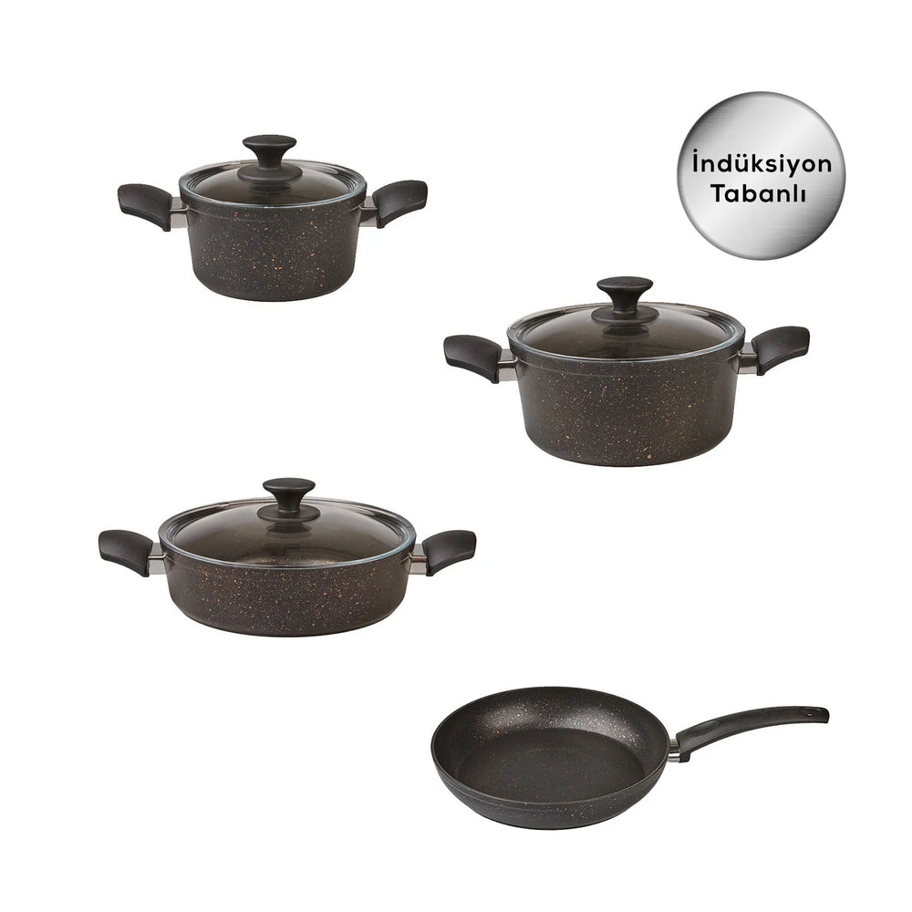 " Karaca Biogranit Black Gold 7-teiliges Topfset "