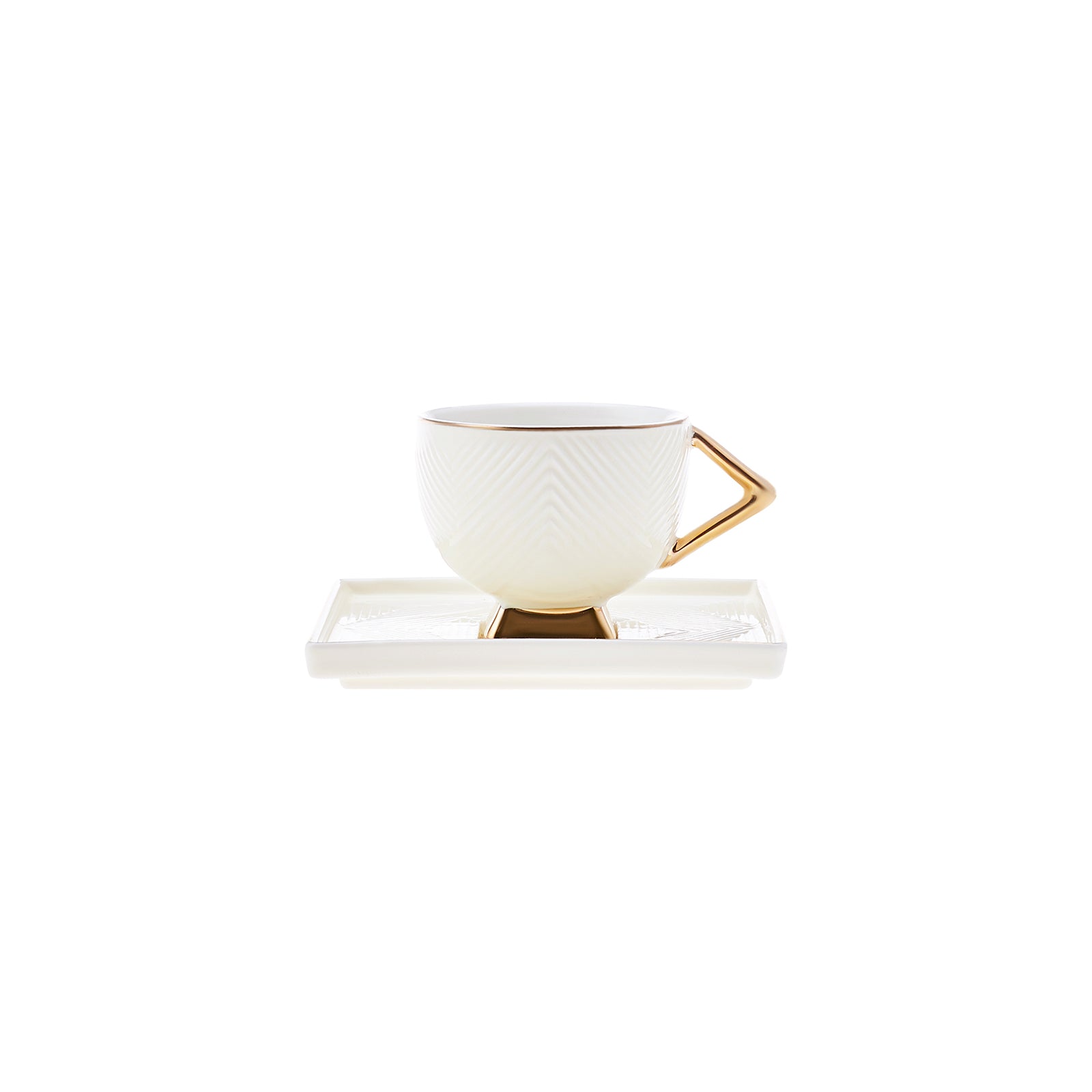 " Karaca Art Deco Cream Cremefarbenes 2 Personen Kaffeetassen Set "