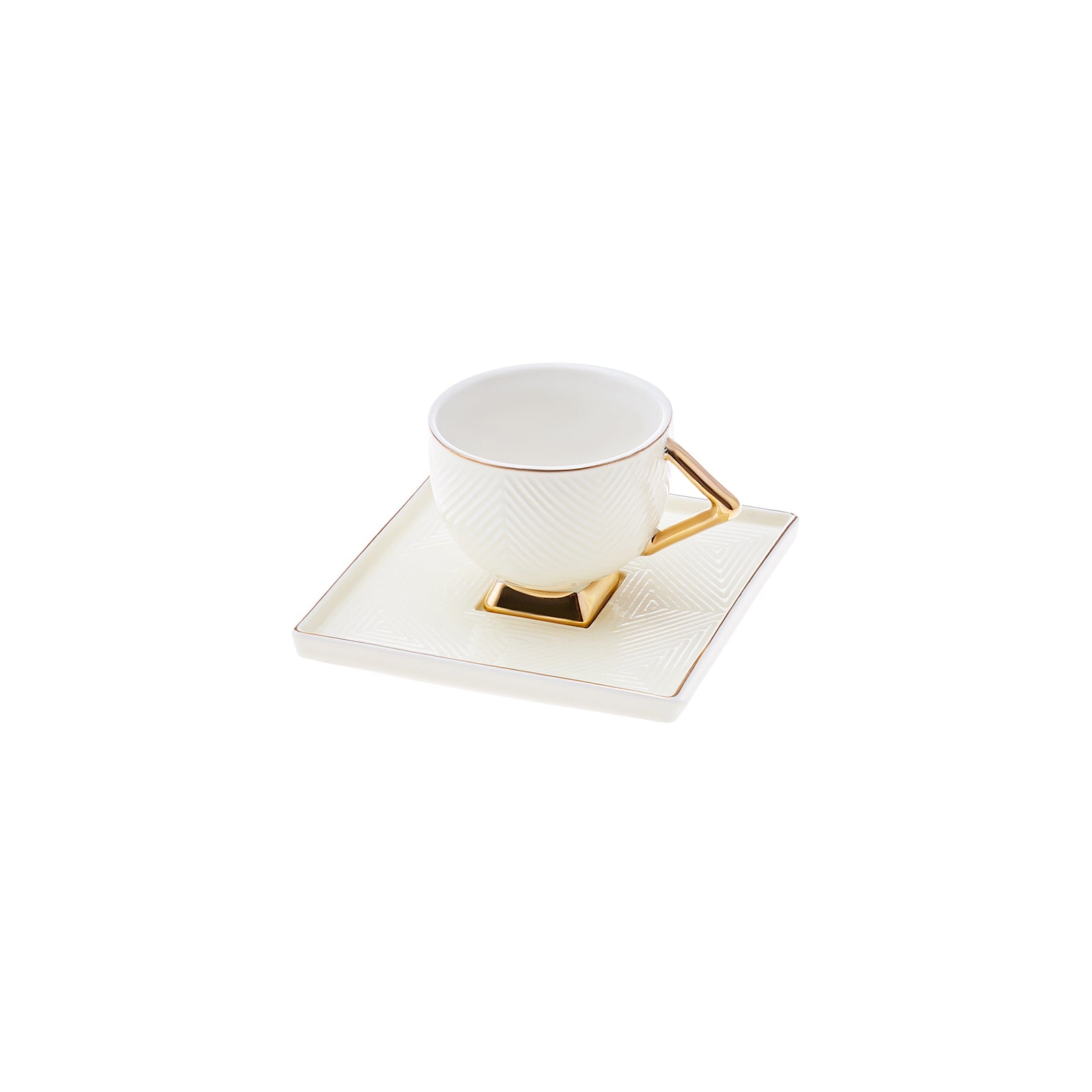 " Karaca Art Deco Cream Cremefarbenes 2 Personen Kaffeetassen Set "
