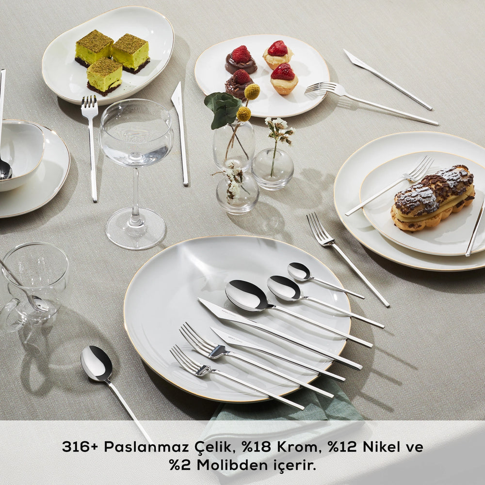 " Karaca Look 316+ Stahl 84-teiliges Premium Besteckset für 12 Personen "