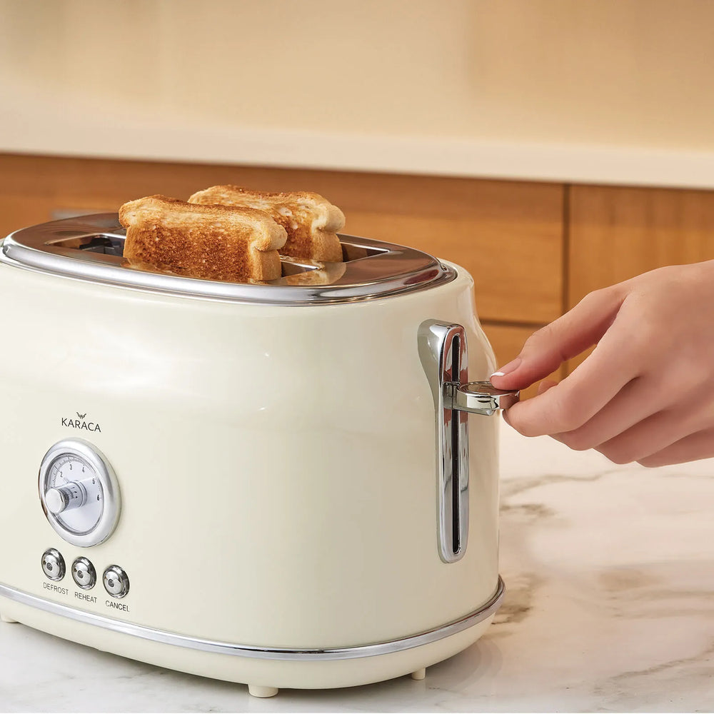 " Karaca Retro Cremefarbenes Toaster "