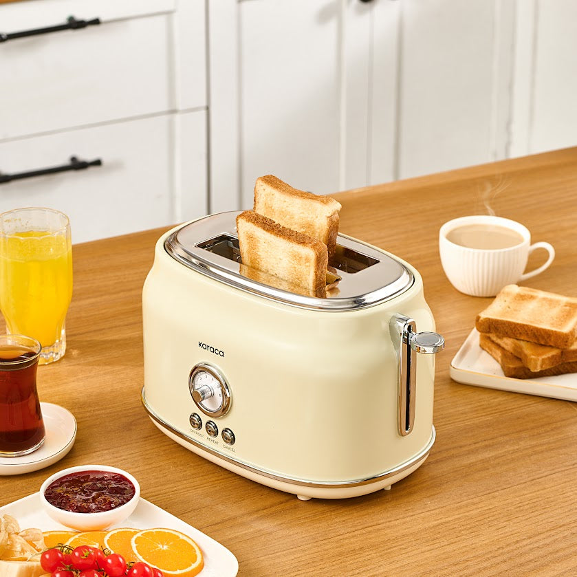 " Karaca Retro Cremefarbenes Toaster "
