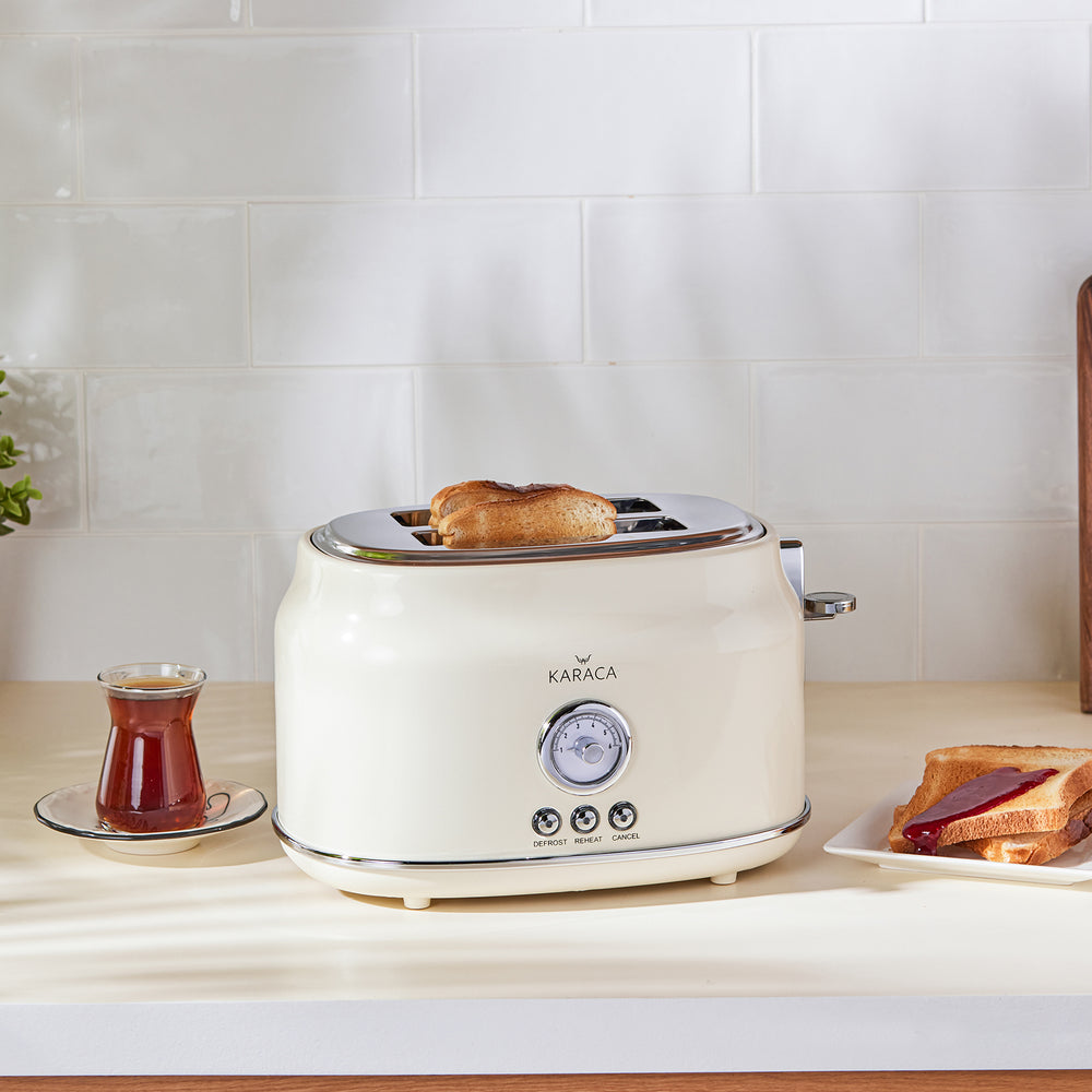 " Karaca Retro Cremefarbenes Toaster "