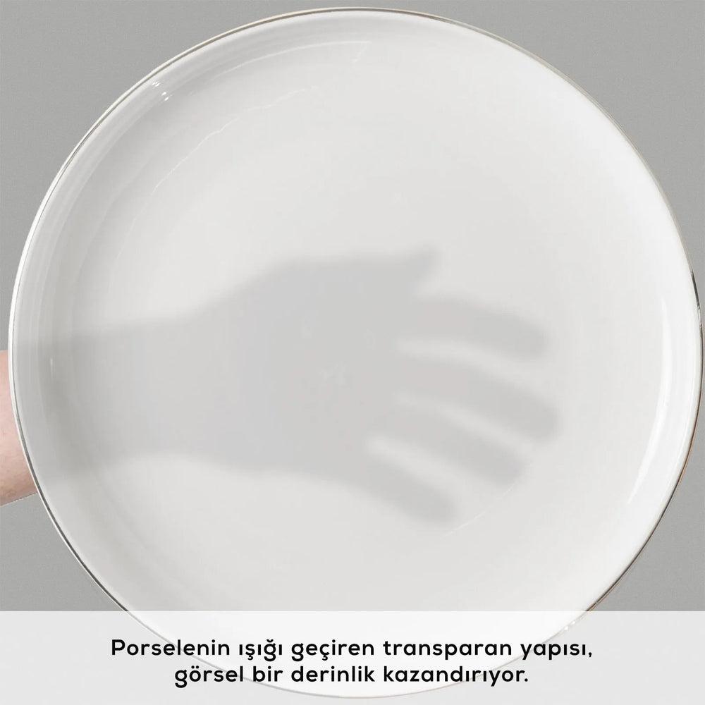 " Karaca Stream Bone New Saturn 59-Teiliges 12-Personen Geschirrset Platin "