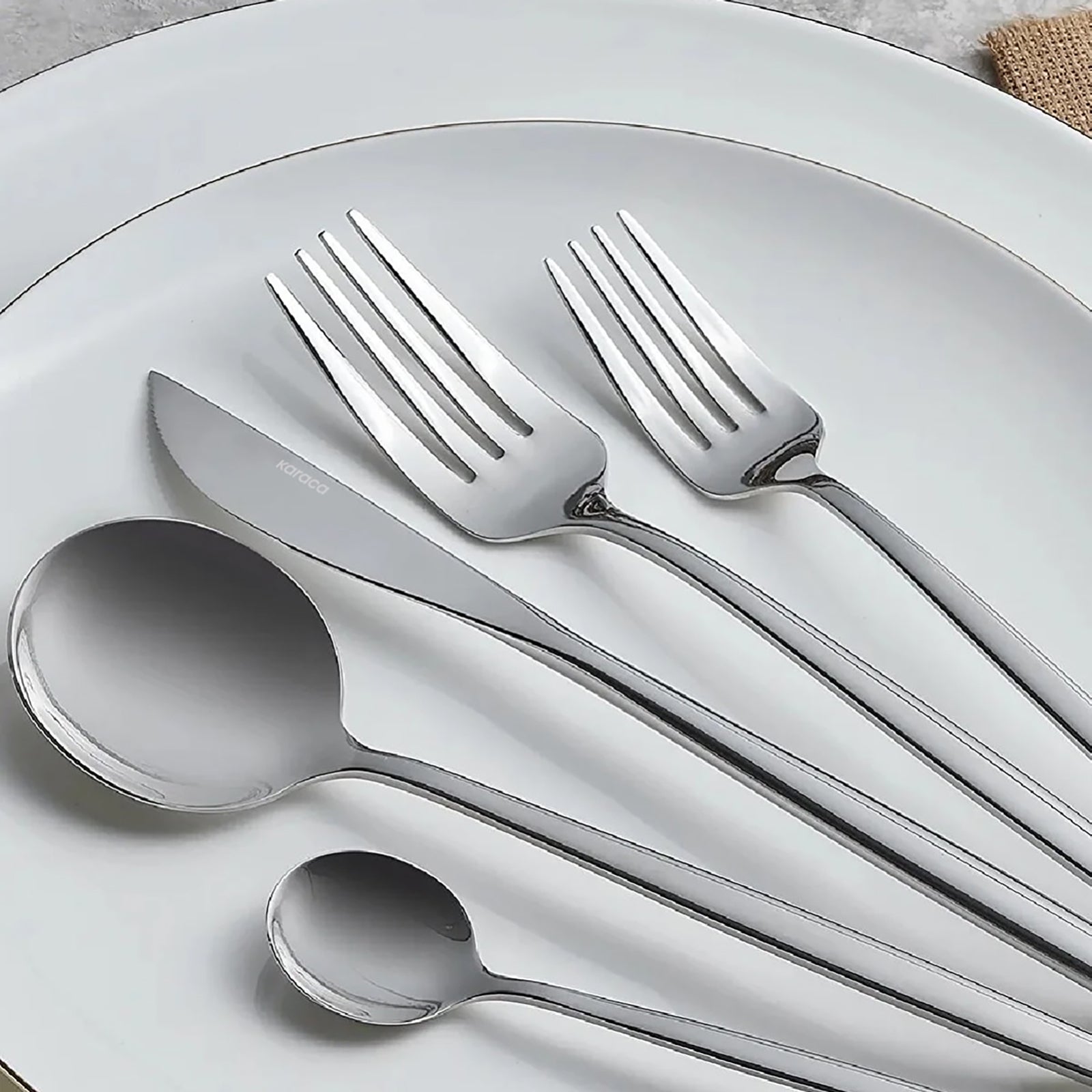 Karaca Orion Platin 30-teiliges Besteckset für 6 Personen