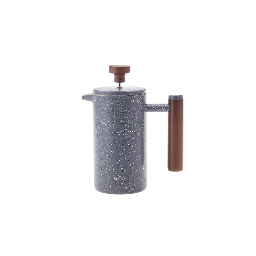 " Karaca Doppelwand Grau Marmor Dunkel Kastanie French Press 350 ml "