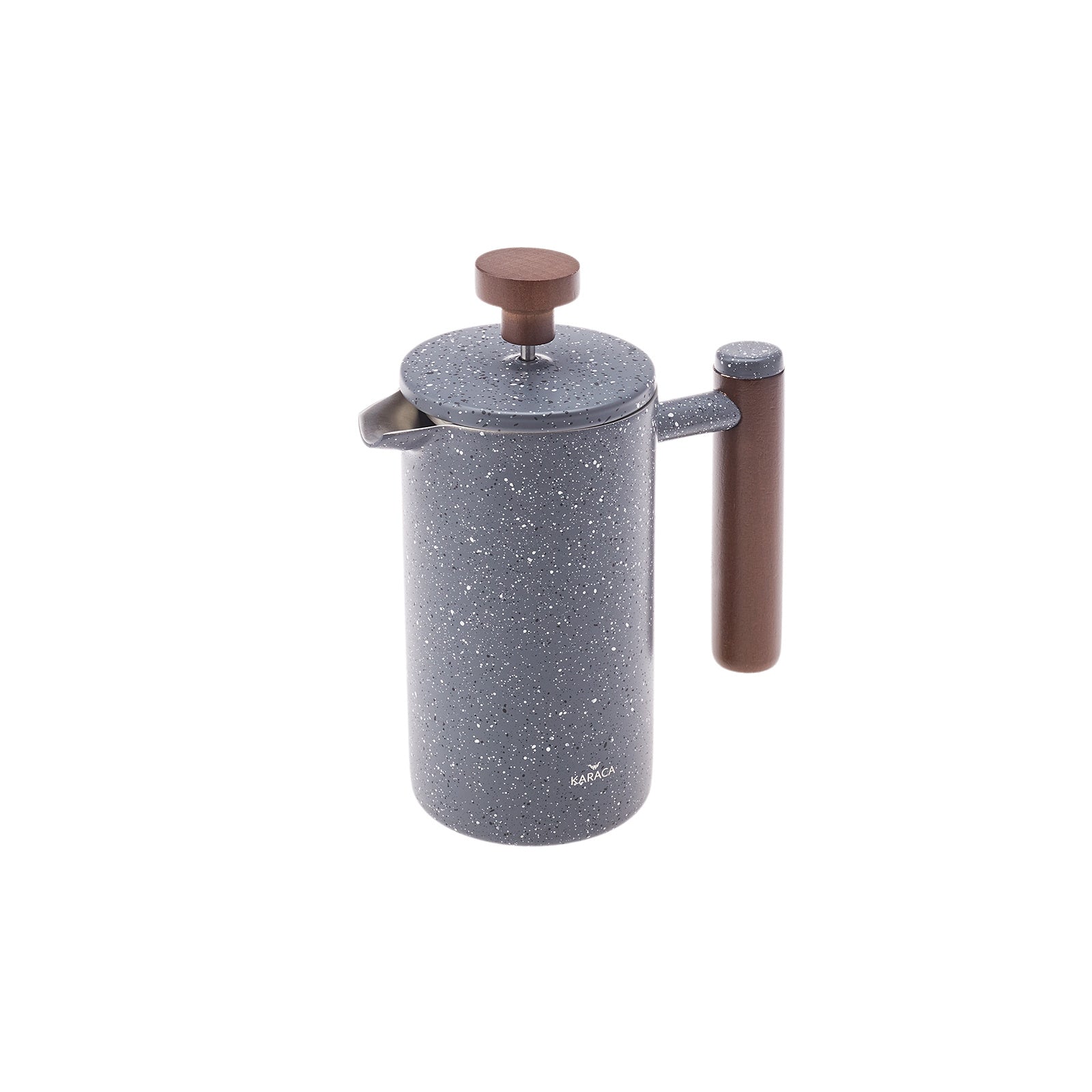 " Karaca Doppelwand Grau Marmor Dunkel Kastanie French Press 350 ml "