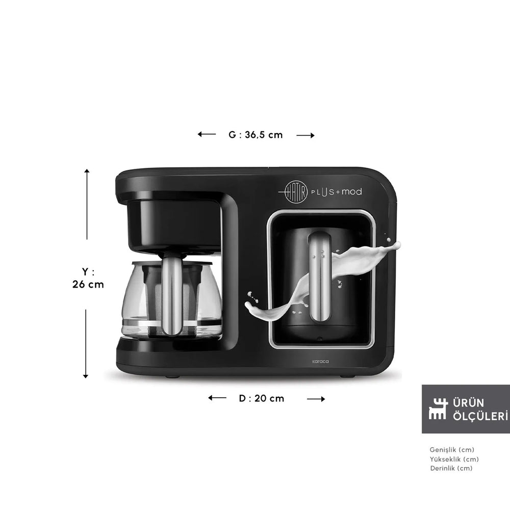 " Karaca Hatır Plus Mod 5 in 1 Essential Kaffeemaschine Schwarz Chrom, 1385W "