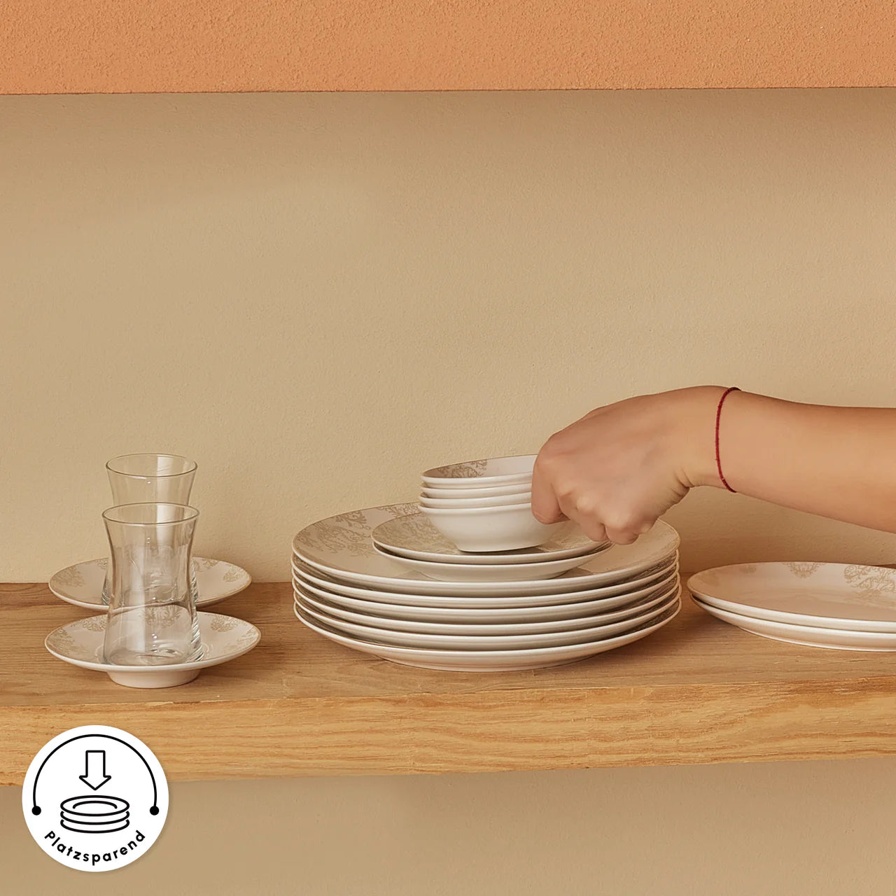 Karaca Artiste Bone China 20-teiliges Tafelservice für 6 Personen Weiß