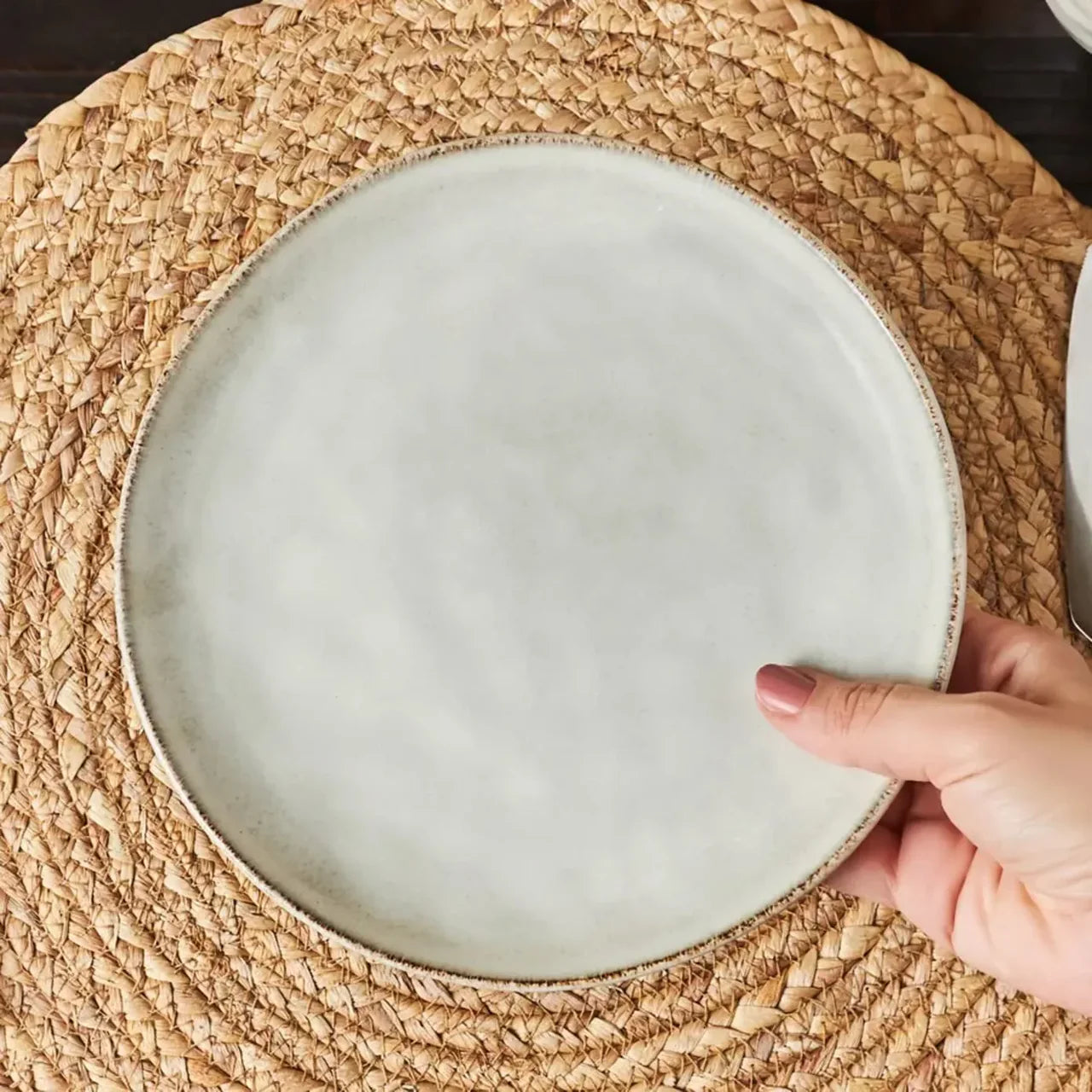 Karaca Aria Reactive Glaze Kuchenteller 20 cm Beige