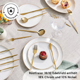 Karaca Bella Matte Gold Besteck Set für 6 Personen 24 Teilig