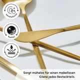 Karaca Bella Matte Gold Besteck Set für 6 Personen 24 Teilig
