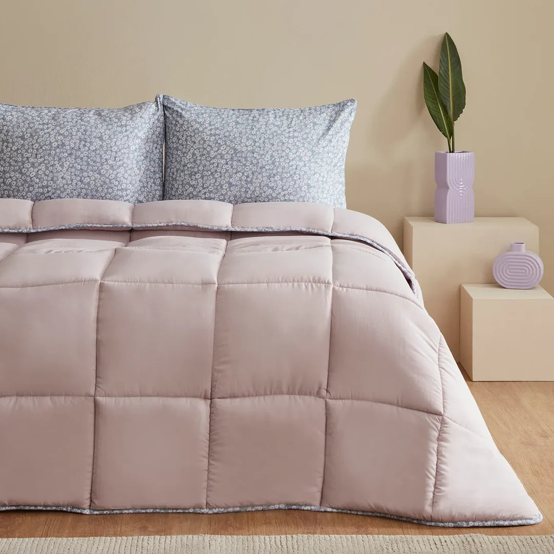 Karaca Dexie Doppel Bettdecken Set Rosa 200x200 50x70 cm
