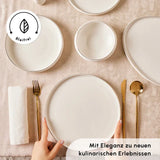 Karaca Stream Bone New Saturn 53-teiliges Tafelservice für 12 Personen – Gold