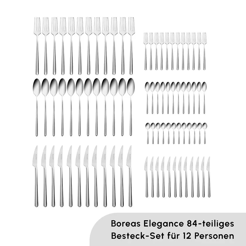 Karaca Boreas 12 Personen Besteckset. 84 Teilig