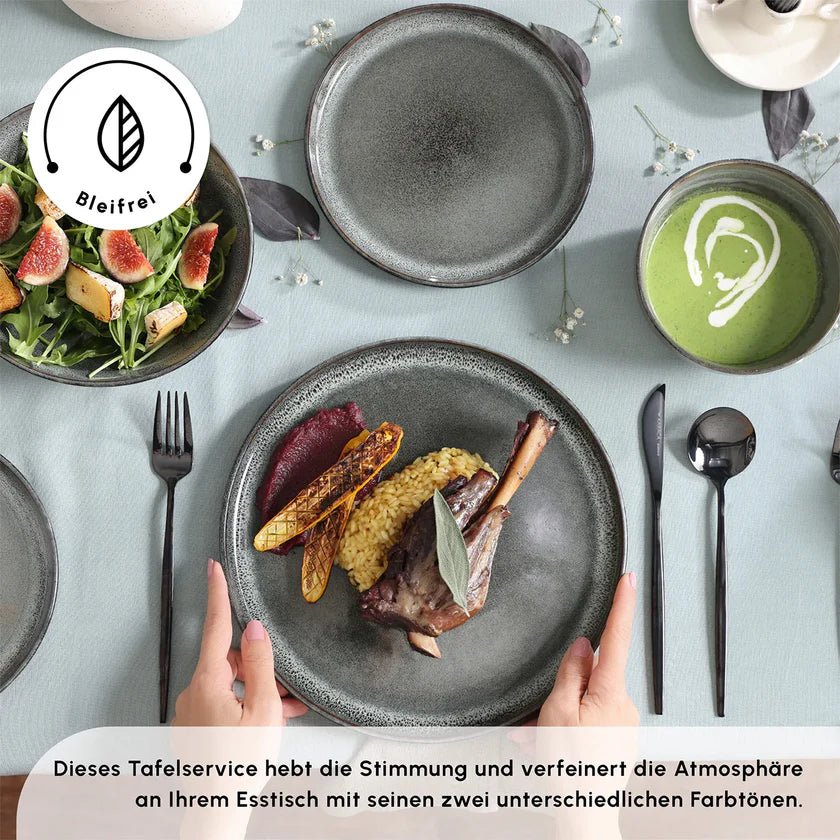 Karaca Fein Reactive Geschirrset 6 Personen 24 teilig