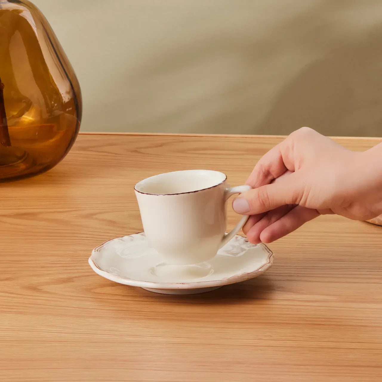 Karaca Elizabeth Ecru Teetasse 180 ml