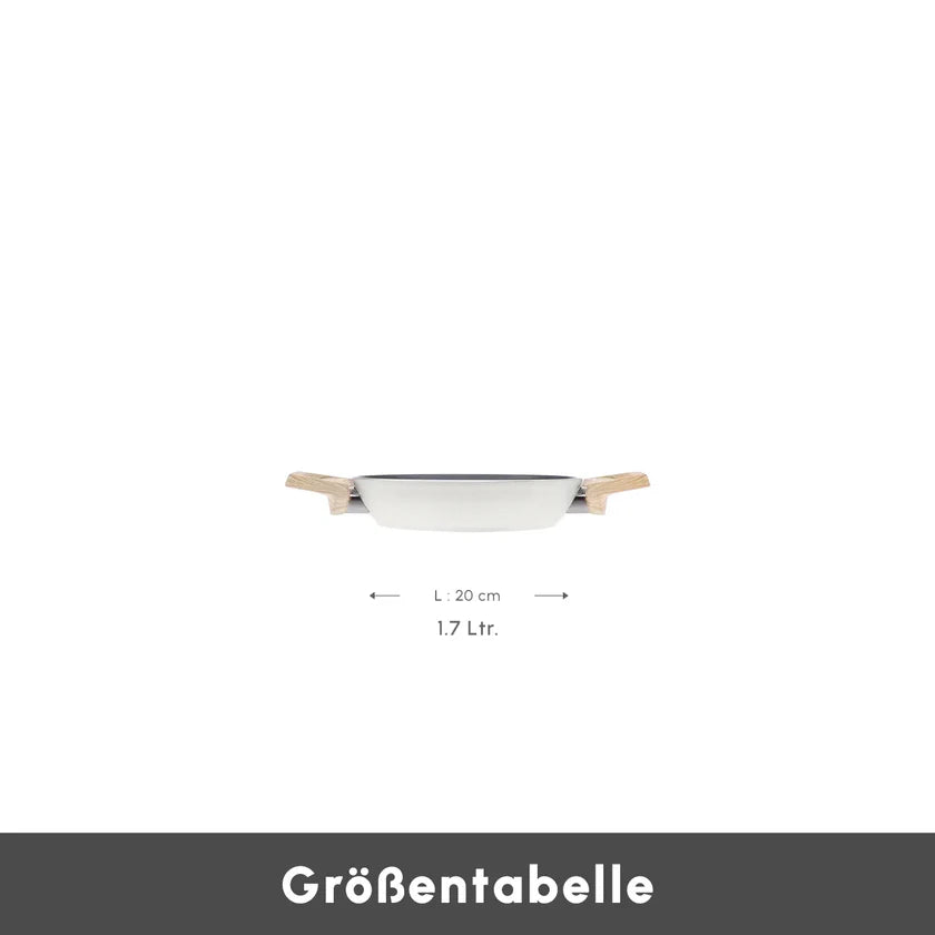 Karaca Swiss Crystal Tiefe Bratpfanne Creme 20 cm