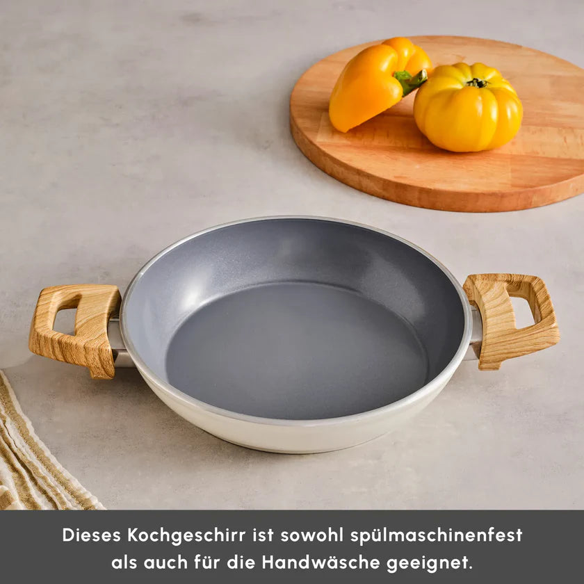 Karaca Swiss Crystal Tiefe Bratpfanne Creme 20 cm