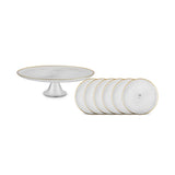 Karaca Jest Rim 6-Person Cake Platter Set 7 Pieces Gold