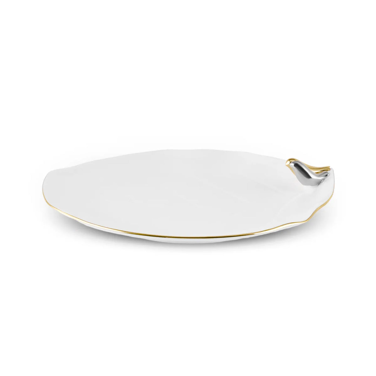 Karaca X Müge Anli Vogelförmiger Goldener Kuchenteller 21 cm