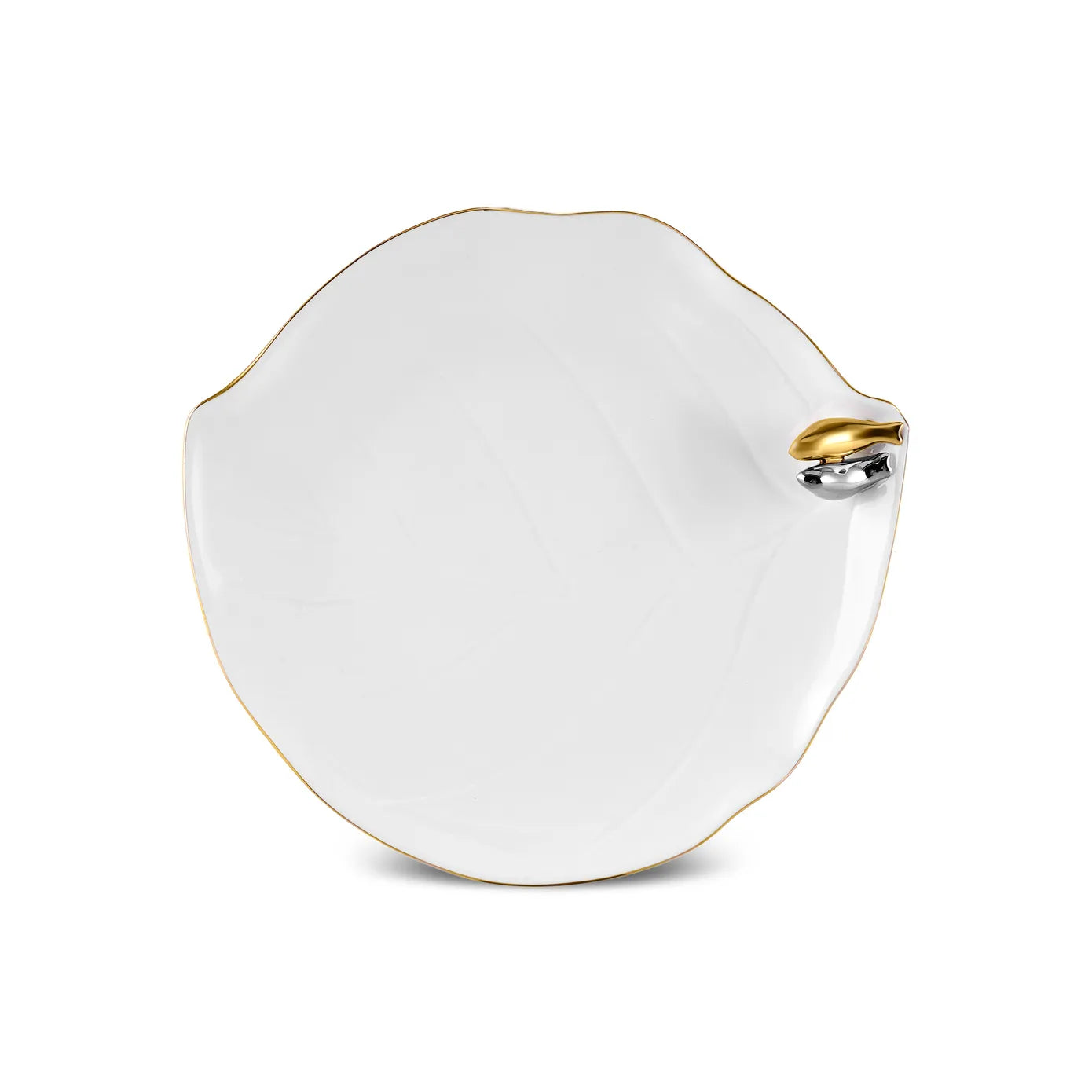 Karaca X Müge Anli Vogelförmiger Goldener Kuchenteller 21 cm