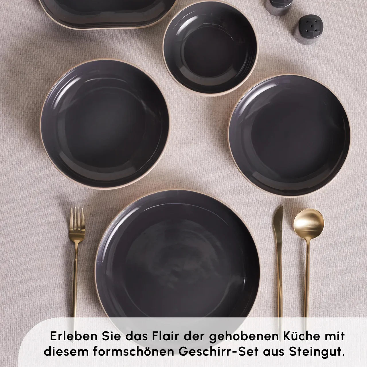 Karaca Terra 36-Teiliges 8-Personen Geschirrset Anthrazit