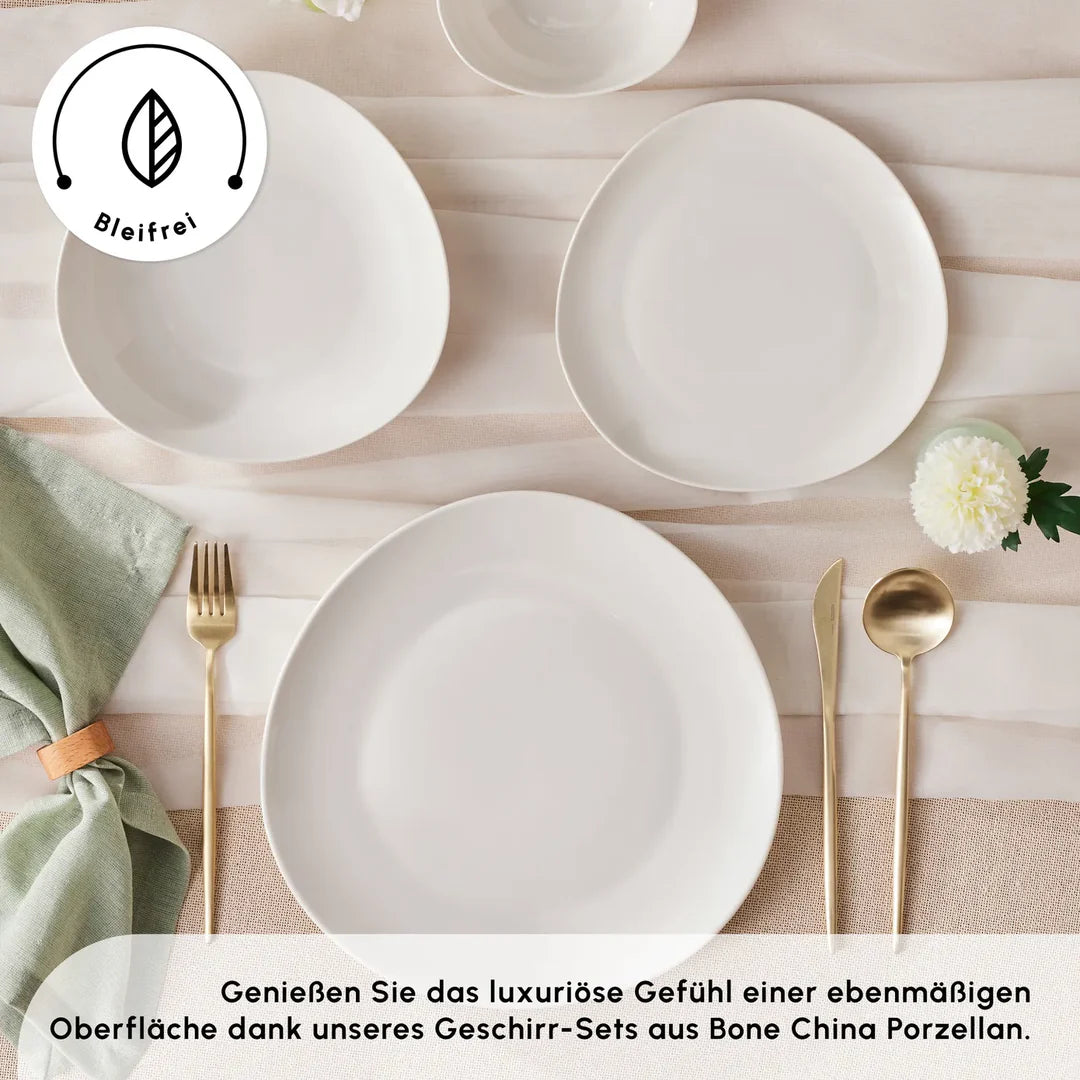 Karaca Streamline Rubicon 24-teiliges Tafelset für 6 Personen Weiss