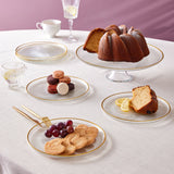 Karaca Jest Rim 6-Person Cake Platter Set 7 Pieces Gold