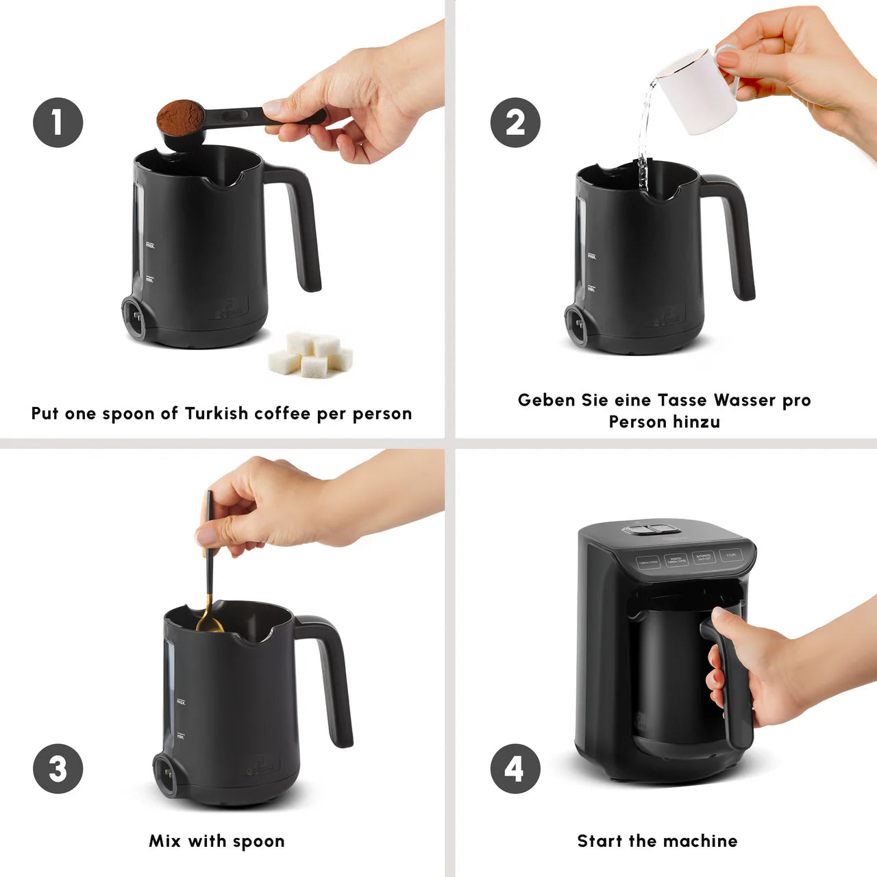 Karaca Hatır Köz Milky Türkische Kaffeemaschine Weiss
