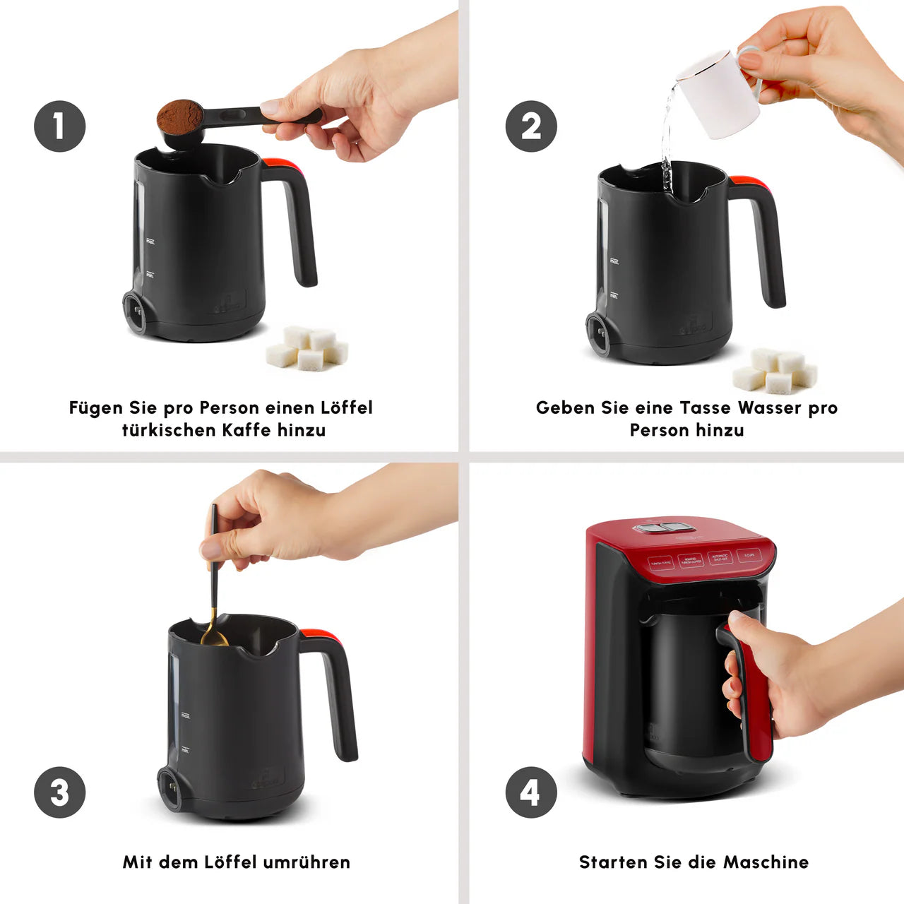 Karaca Hatir Köz Milky Türkische Kaffeemaschine Red