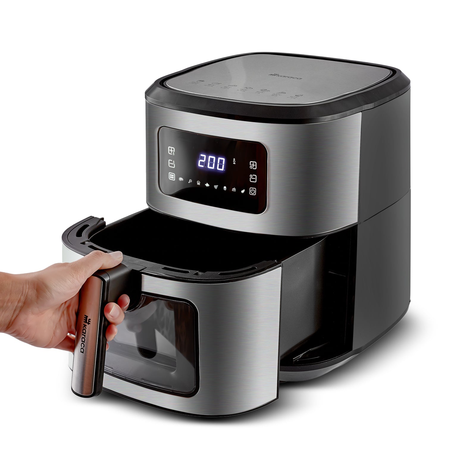 " Karaca Multifry Inox XXL 7 Liter Airfryer mit digitalem Glasfenster "