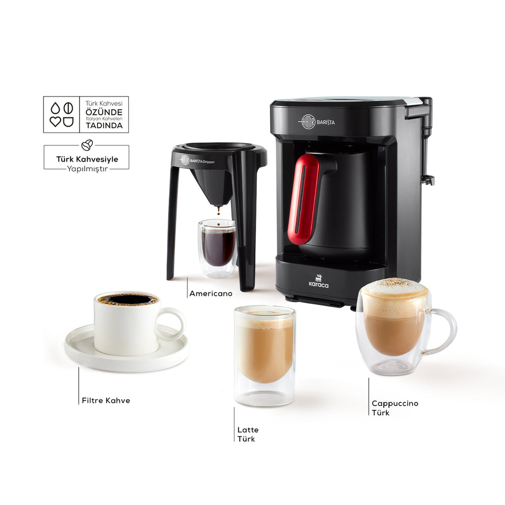 " Karaca Hatır Barista Latte und Türkische Kaffeemaschine Imperial Red "