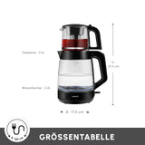 Karaca Glass Tea XL 2 in 1 Glas-Teemaschine Shiny Black