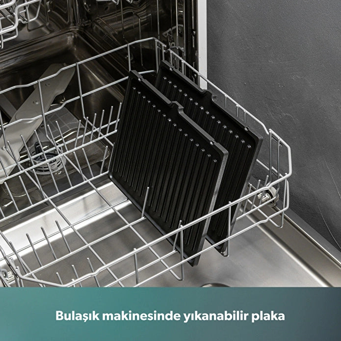 Homend Grilliant 1366H Toaster und Grill mit herausnehmbarer Gusseisenplatte und Edelstahlgehäuse