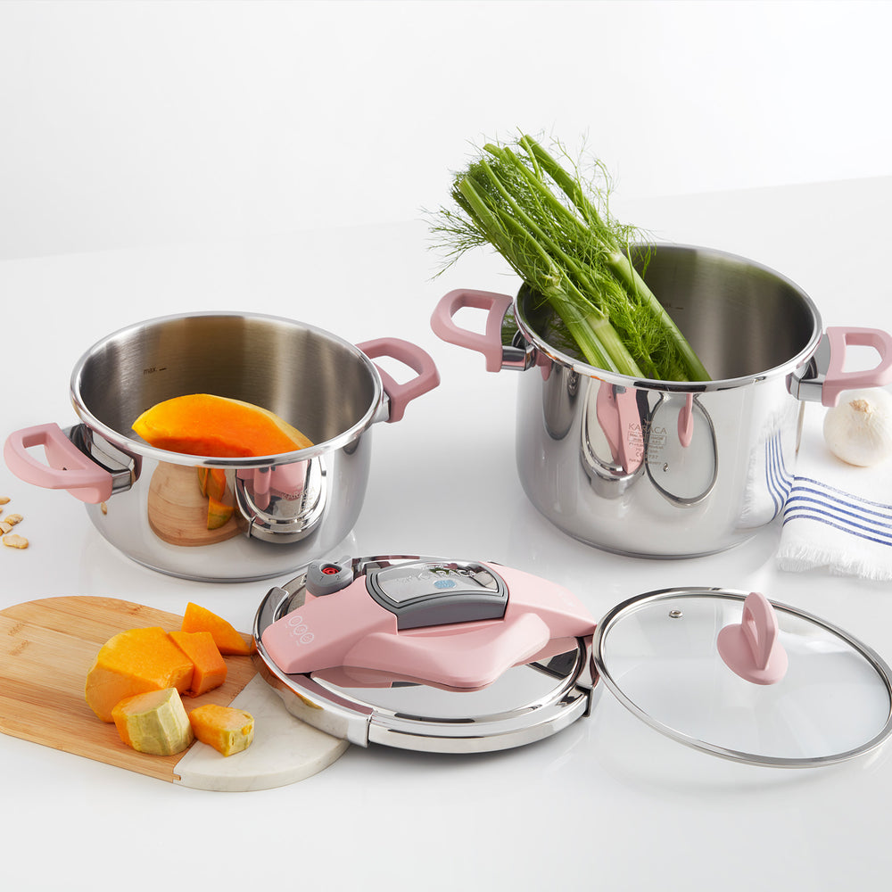 " Karaca Perfect Pink 4+6 Liter Schnellkochtopf-Set "