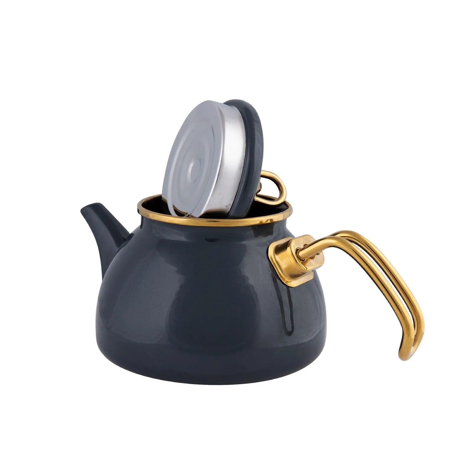 " Karaca Retro Emaille Teekannen- Set, Anthrazit "