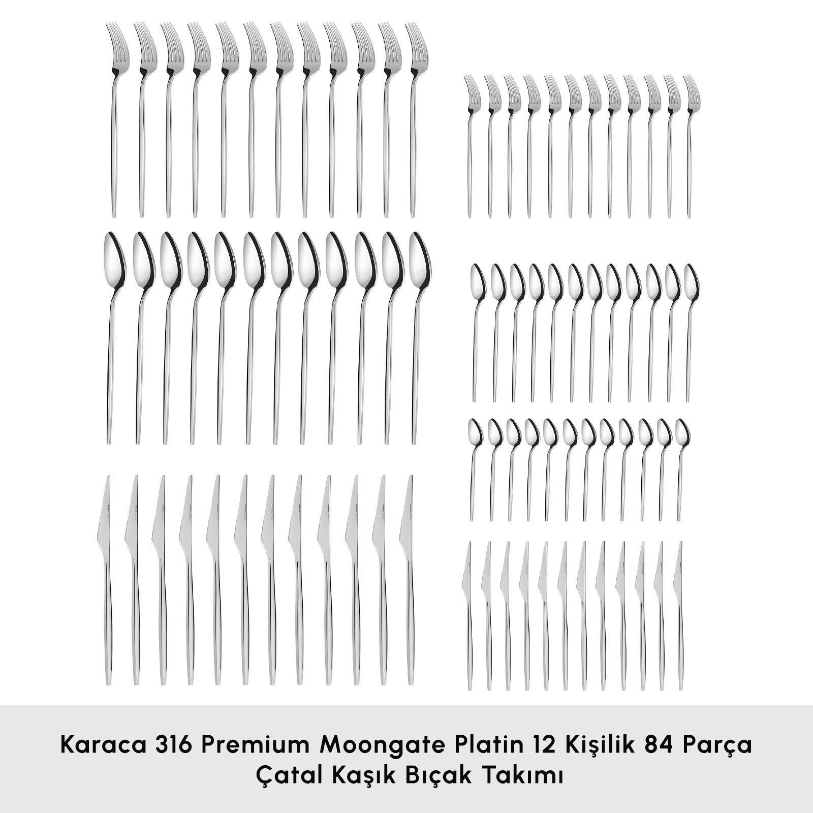 " Karaca Moongate 316+ 84-Teiliges Premium Besteckset für 12 - In Box "