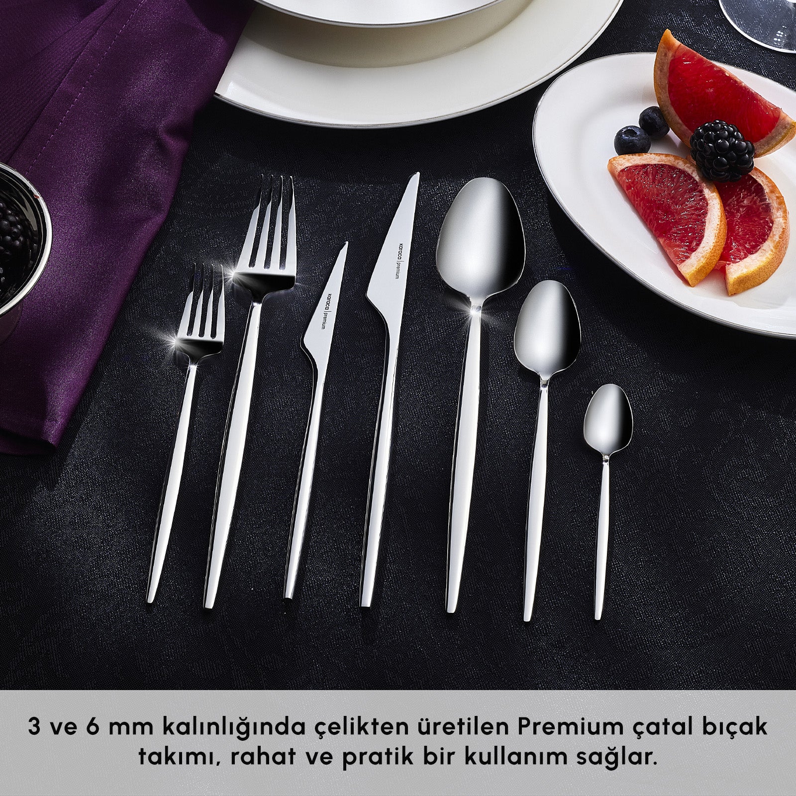 " Karaca Moongate 316+ 84-Teiliges Premium Besteckset für 12 - In Box "