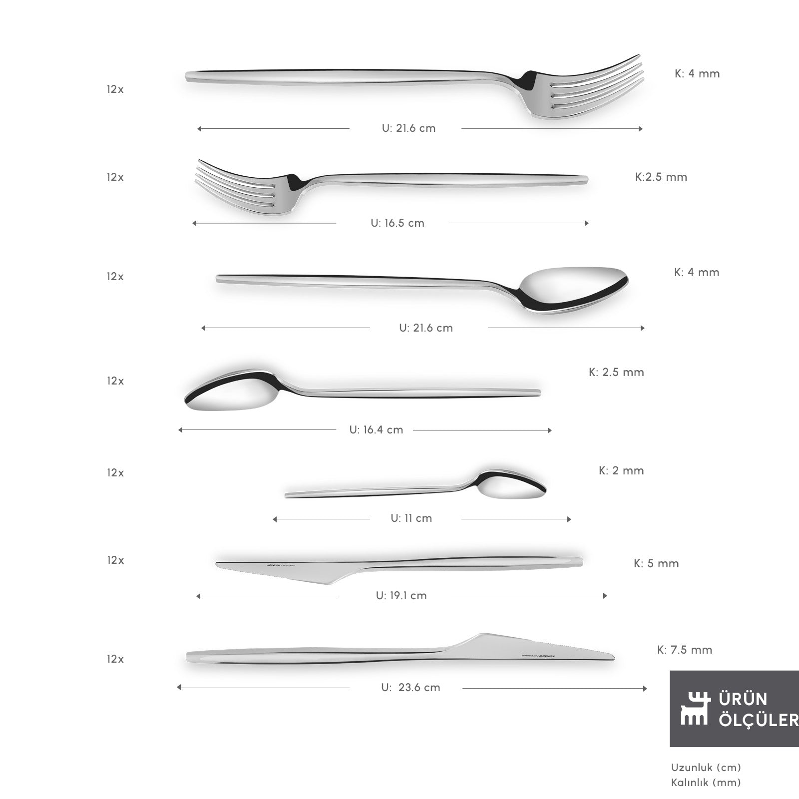 " Karaca Moongate 316+ 84-Teiliges Premium Besteckset für 12 - In Box "