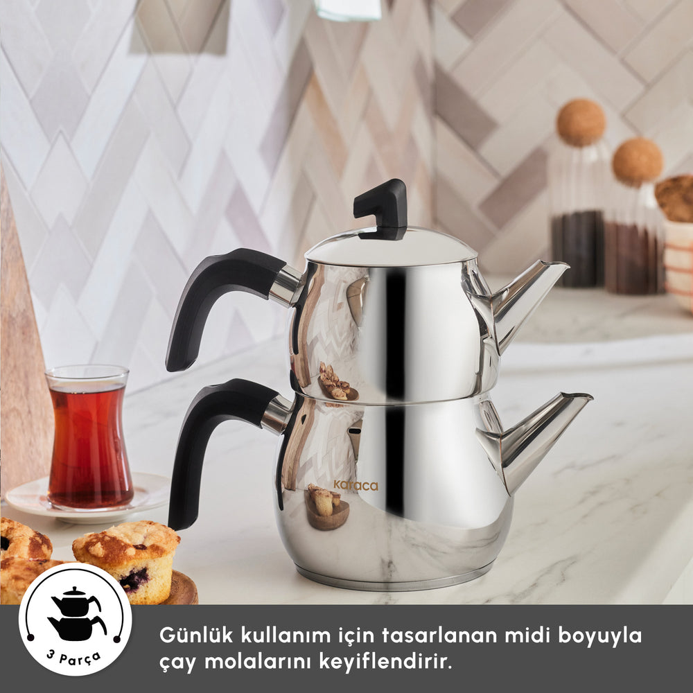 " Karaca Belinay Mittelgroße Schwarze Teekanne "