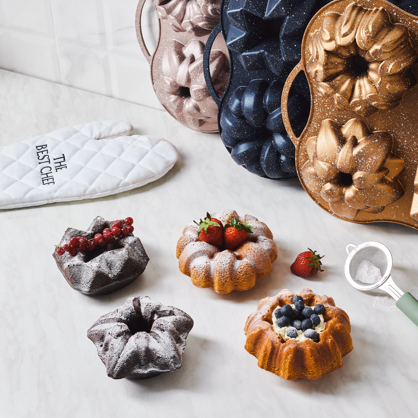 " Karaca Cake Pro 4 Teilige Rosegold Gießen Kuchenform "
