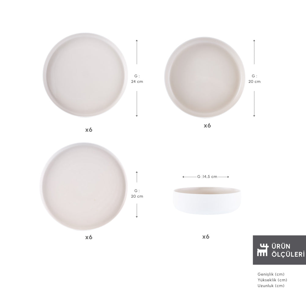 " Karaca Earth Collection Finesse 24-teiliges Tafelset für 6 Personen Beige "