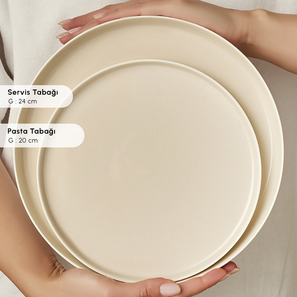 " Karaca Earth Collection Finesse 24-teiliges Tafelset für 6 Personen Beige "