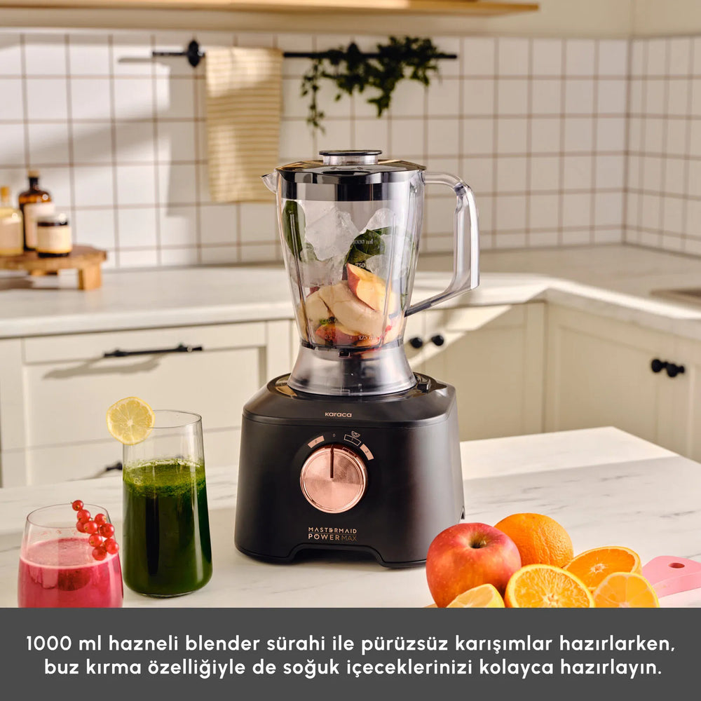 " Karaca Mastermaid Power Max 11 in 1 Küchenroboter, Kupfer Schwarz Matt, 2500 W "